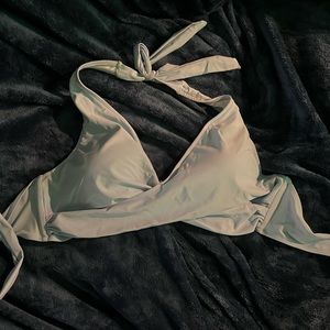 Baby Blue womens bikini top, wrap around look